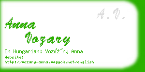 anna vozary business card